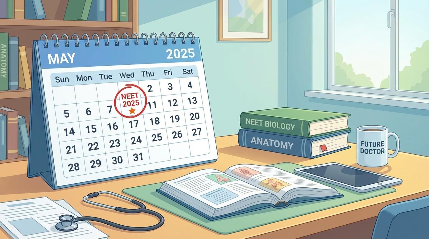 Calendar showing NEET 2025 important dates and deadlines